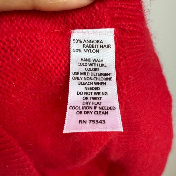 Cynthia Rowley sz M red angora blend sweater - Picture 5 of 8